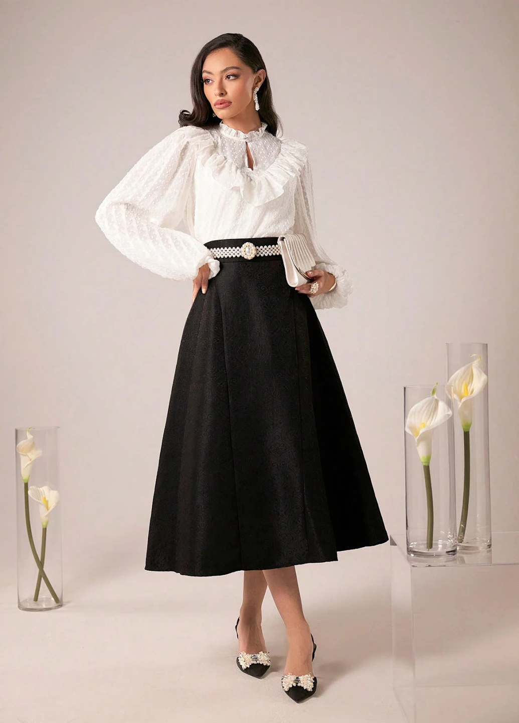 Кремовая блуза SHEIN