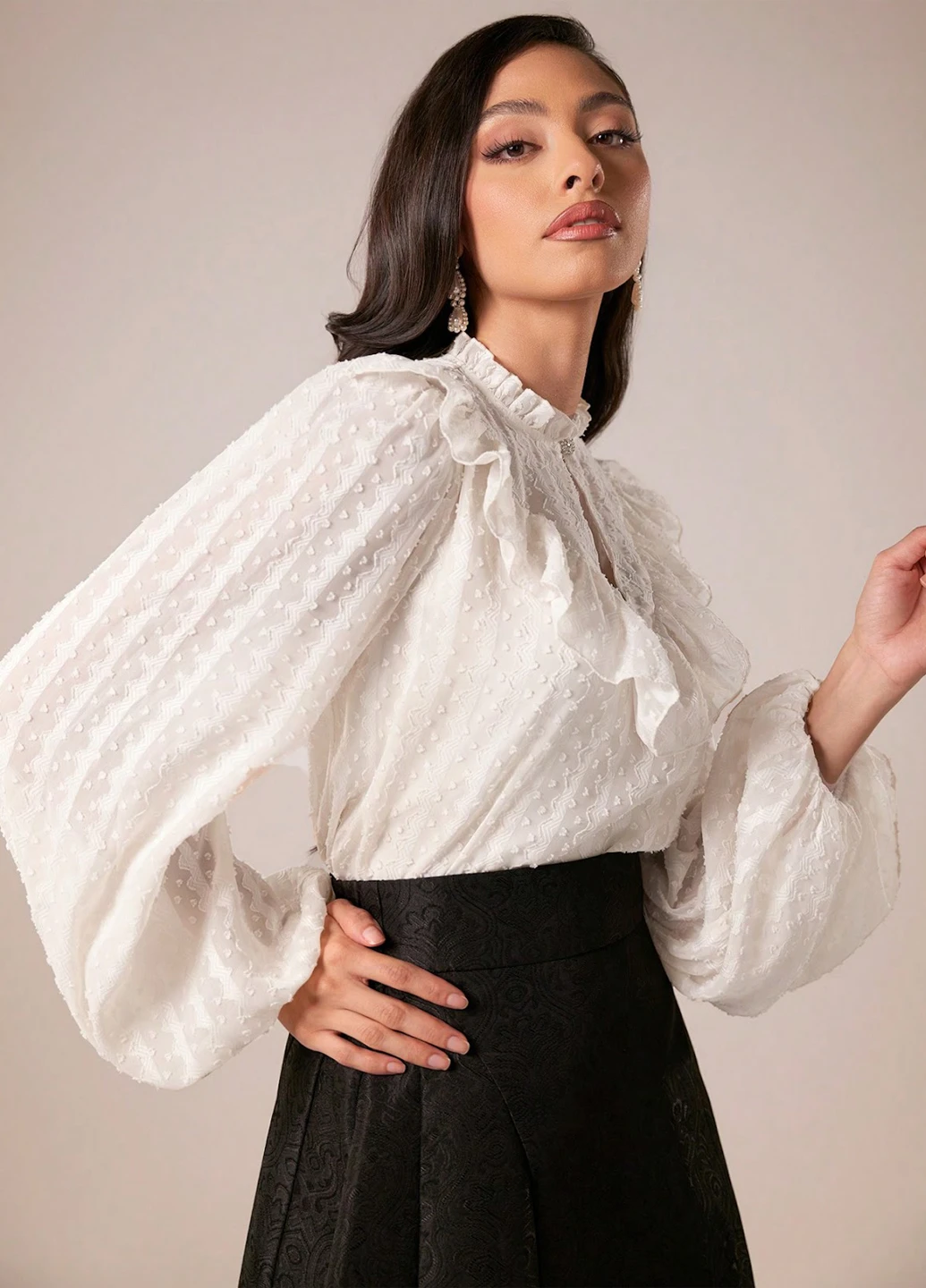Кремовая блуза SHEIN