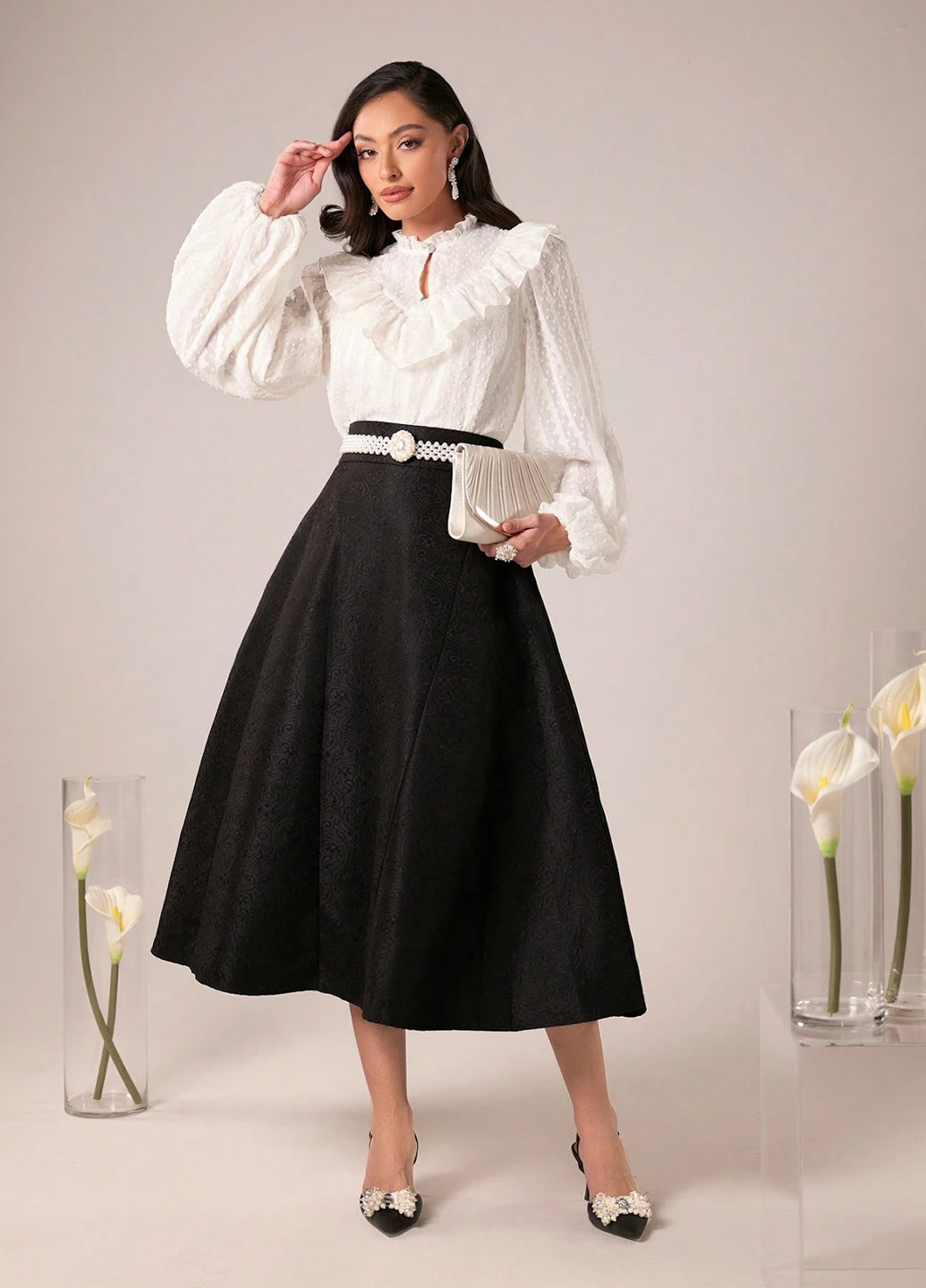 Кремовая блуза SHEIN