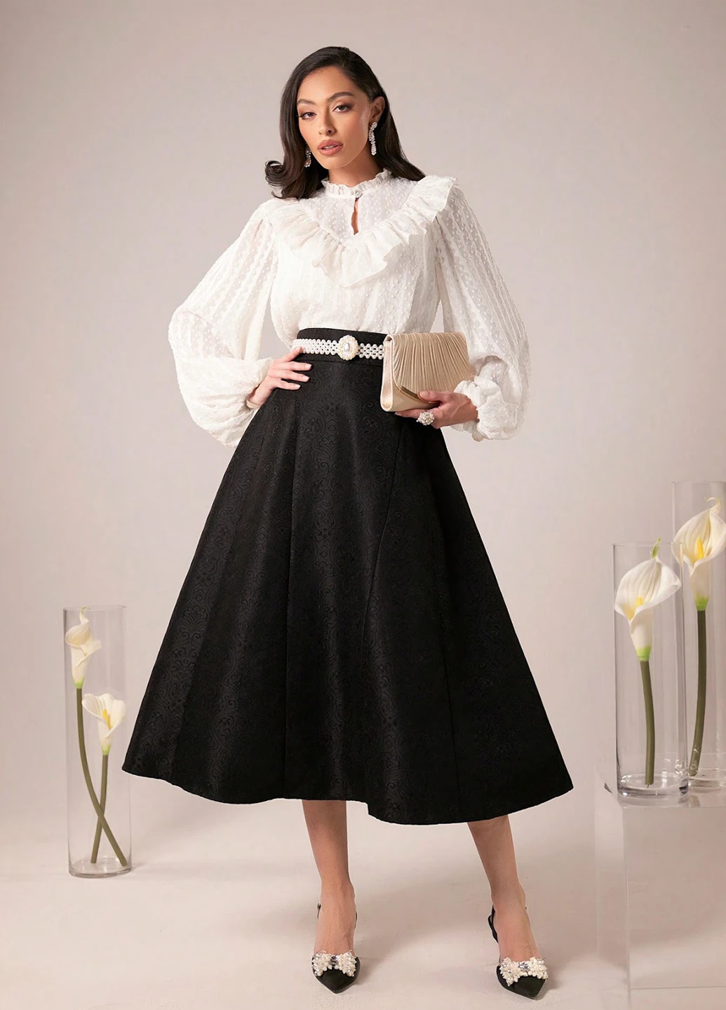 Кремовая блуза SHEIN