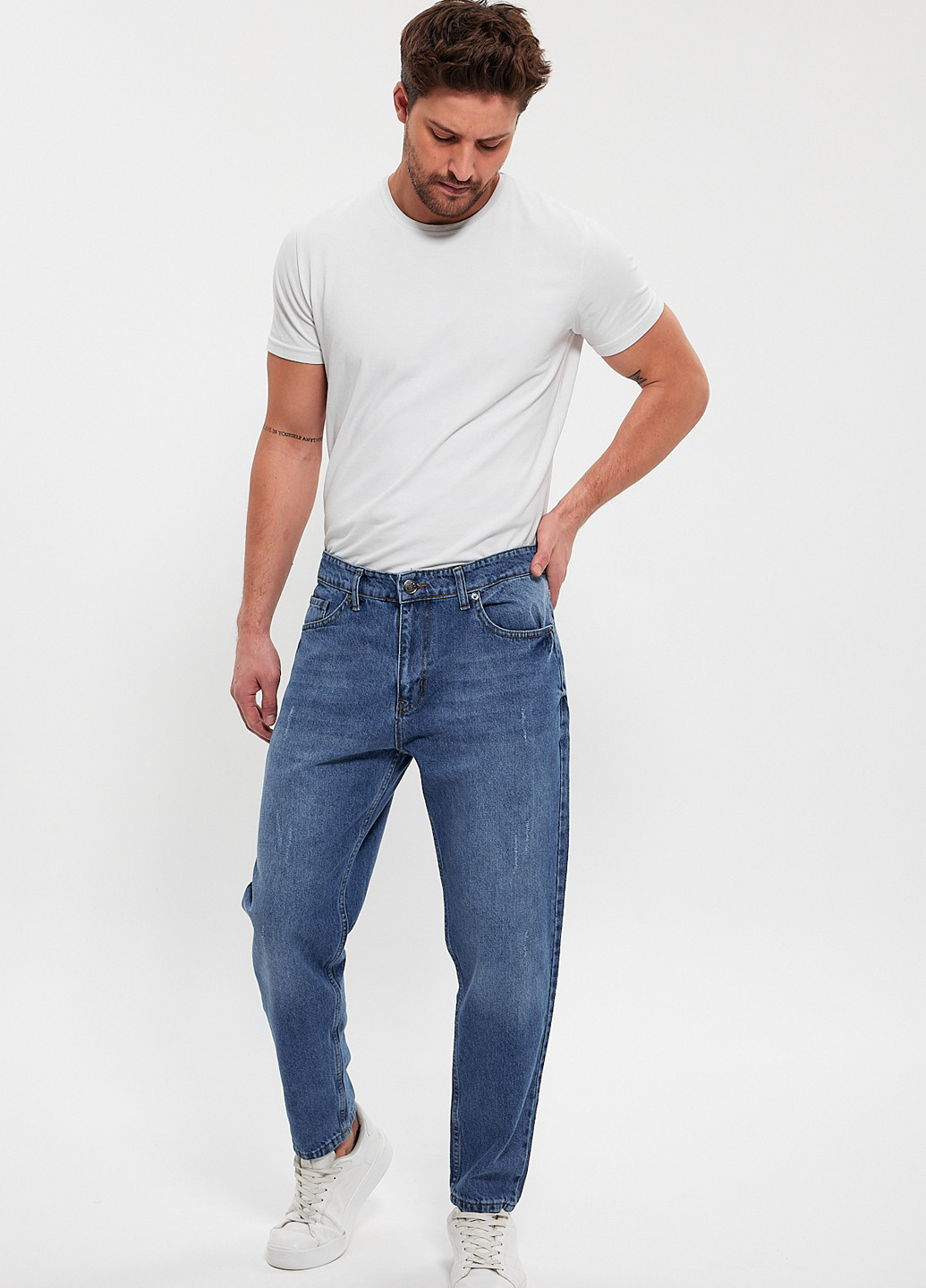 Синие демисезонные мом фит джинсы Trend Collection