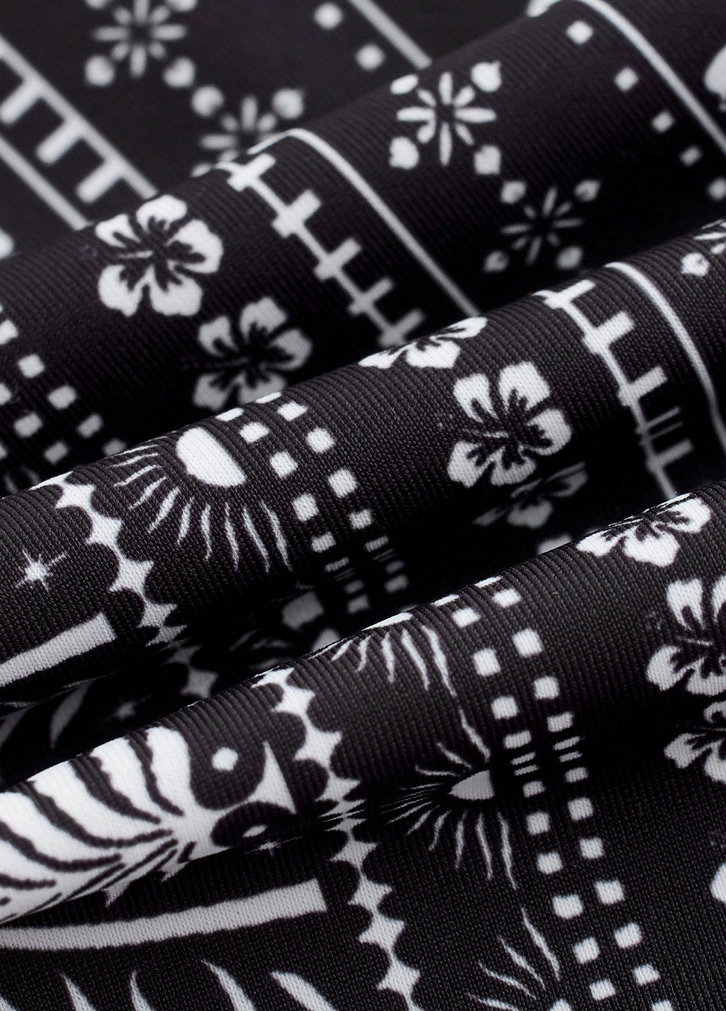 Чорно-білий літній комплект (купальний ліф, купальні трусики, накидка) топ, роздільний SHEIN