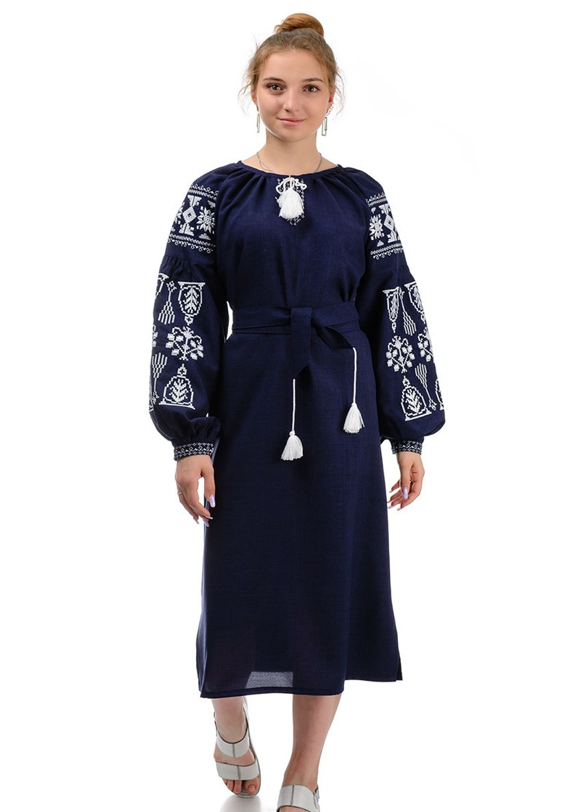 Женское платье-вышиванка "Купава" (темно-синий) Golfstream (254672010)