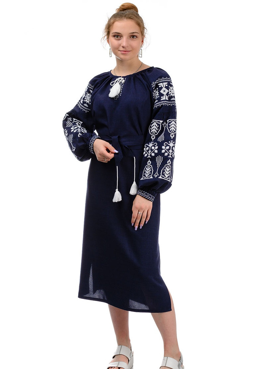 Жіноча сукня-вишиванка "Купава" (темно-синій) Golfstream (254672010)