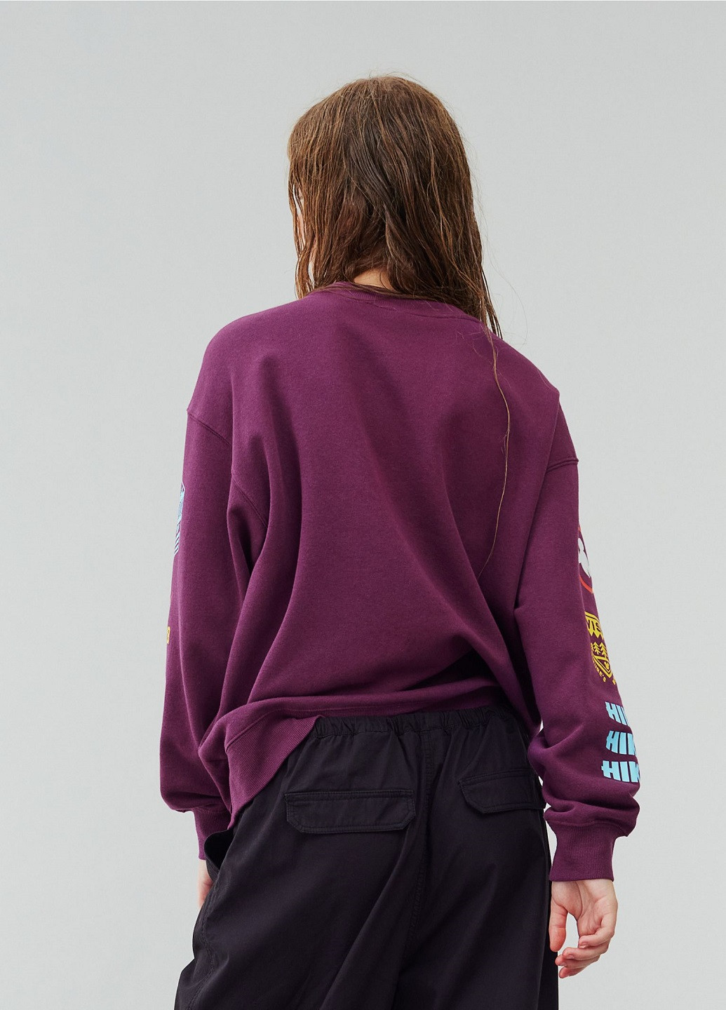 Свитшот H&M - крой рисунок темно-фиолетовый кэжуал - (255872111)
