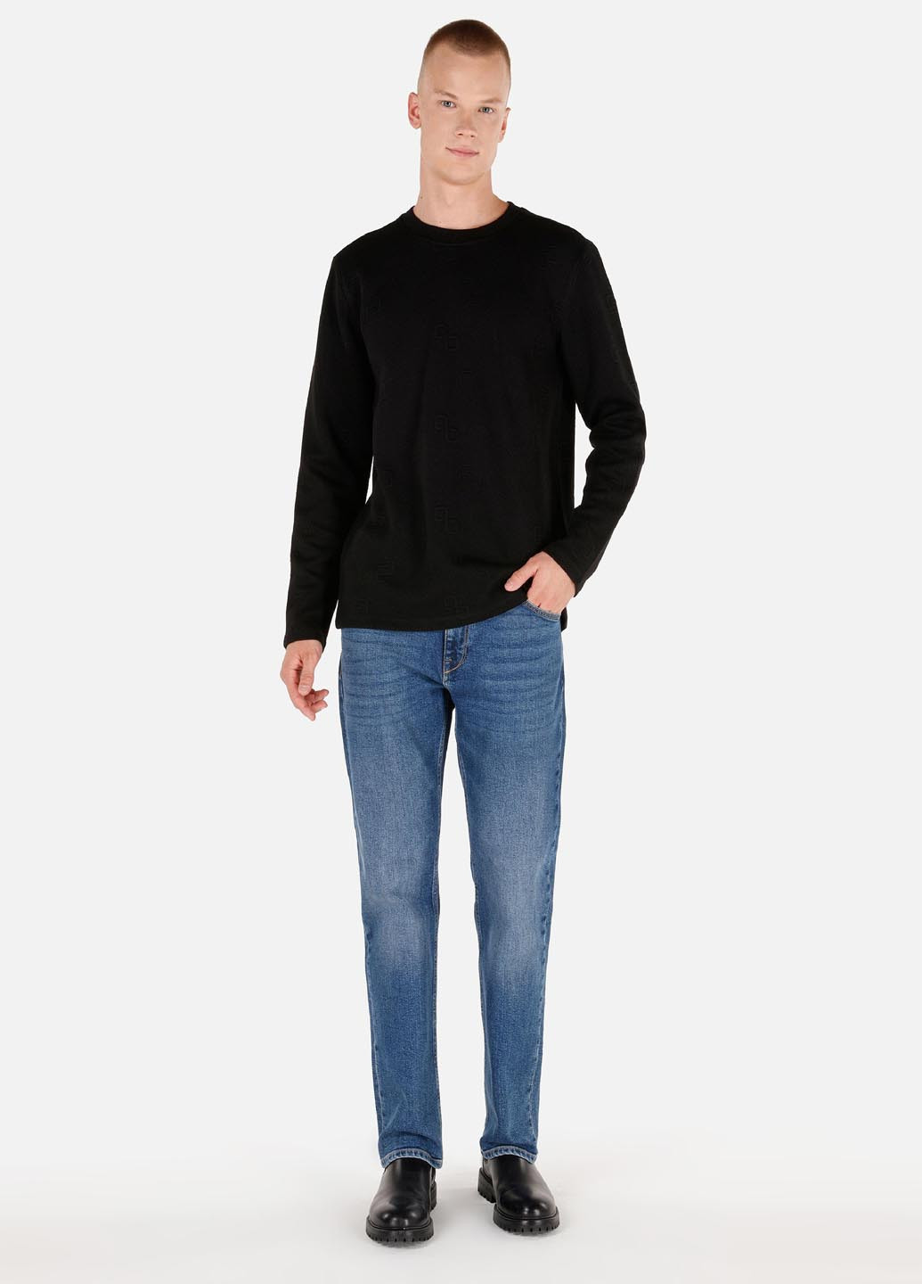 Чорний світшот Colin's однотонний без декору (344457503)