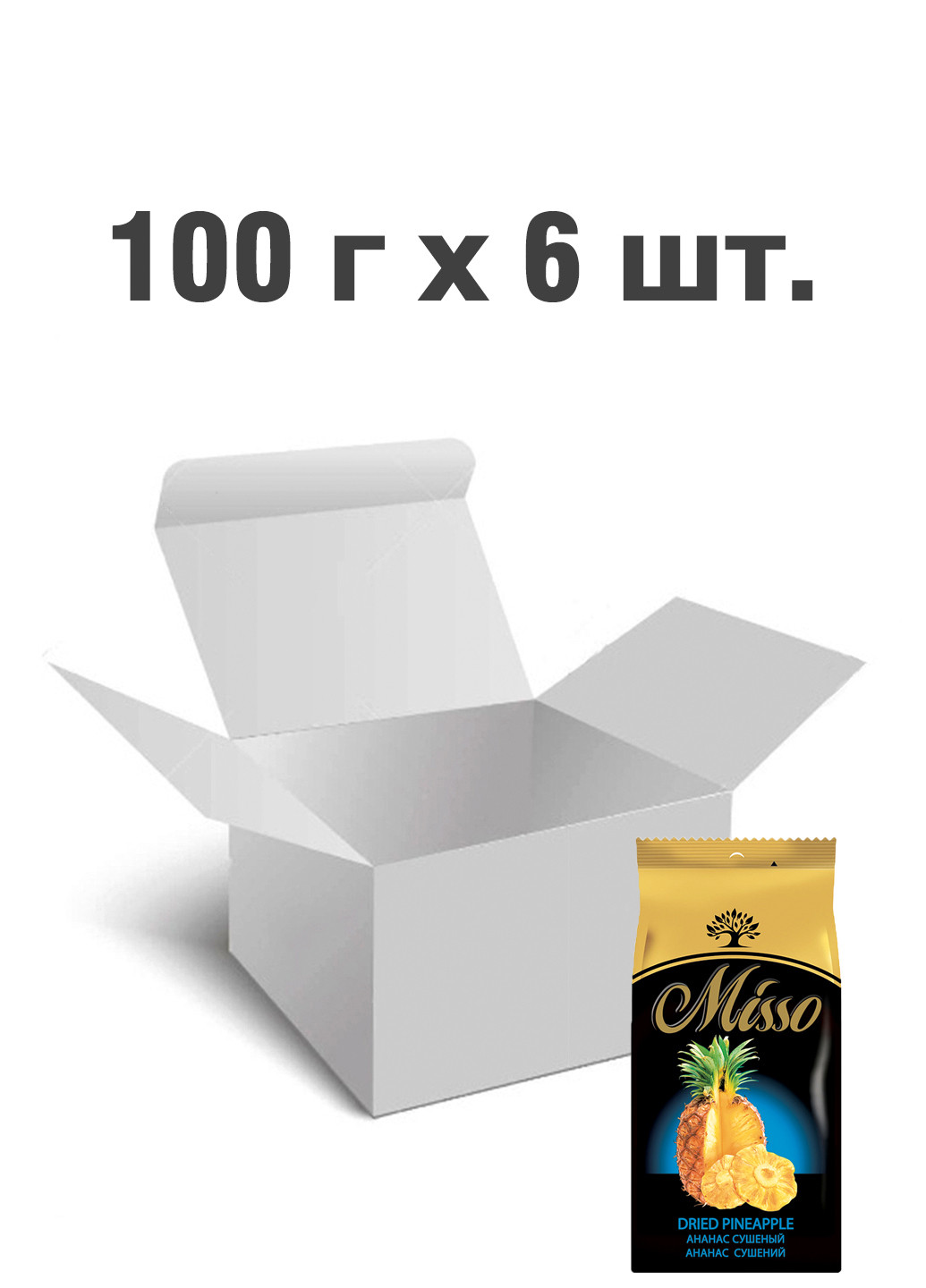 Упаковка Ананас сушений (6 шт.), 100 г Misso (184620500)