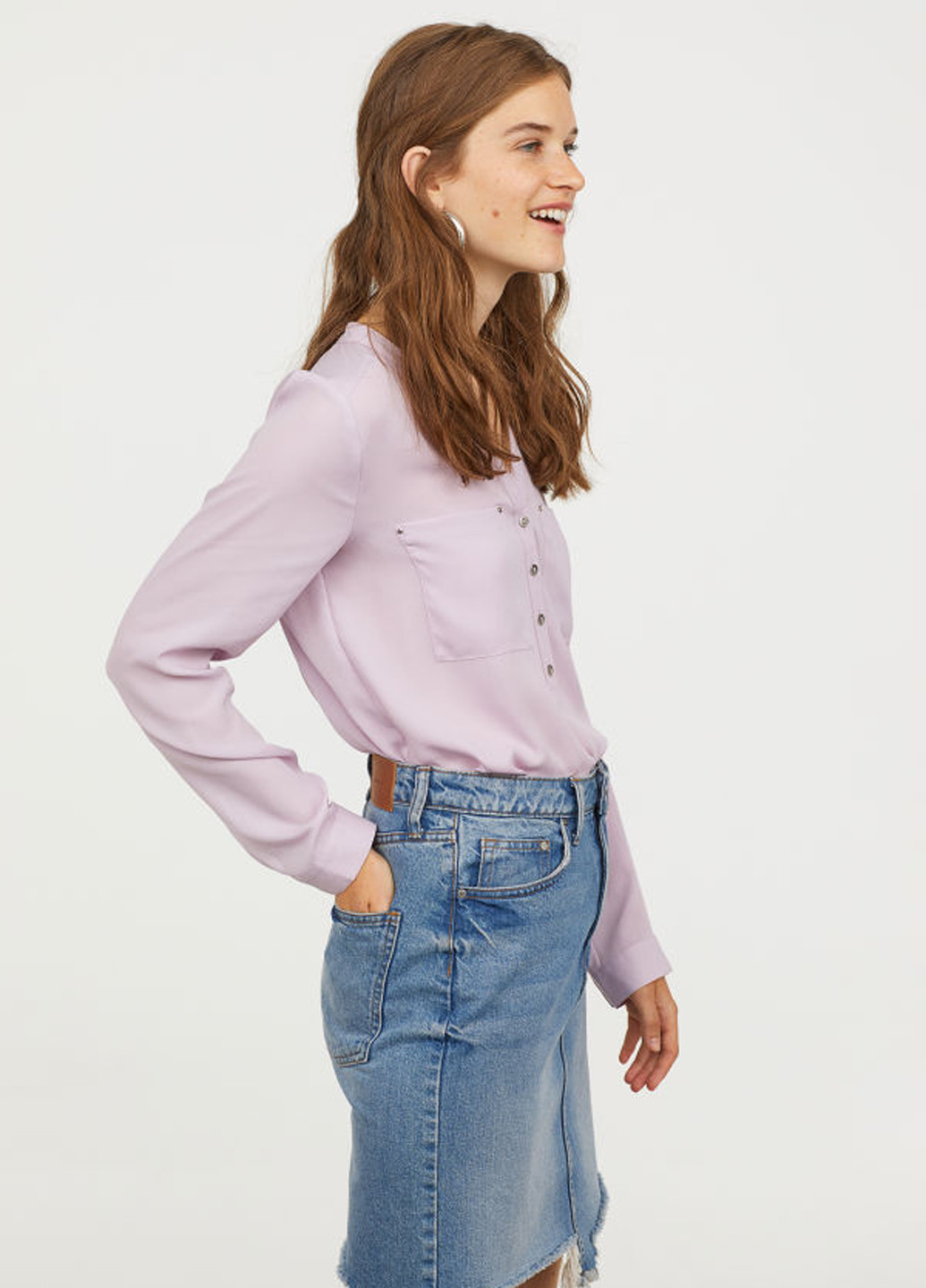 Лиловая демисезонная блуза H&M