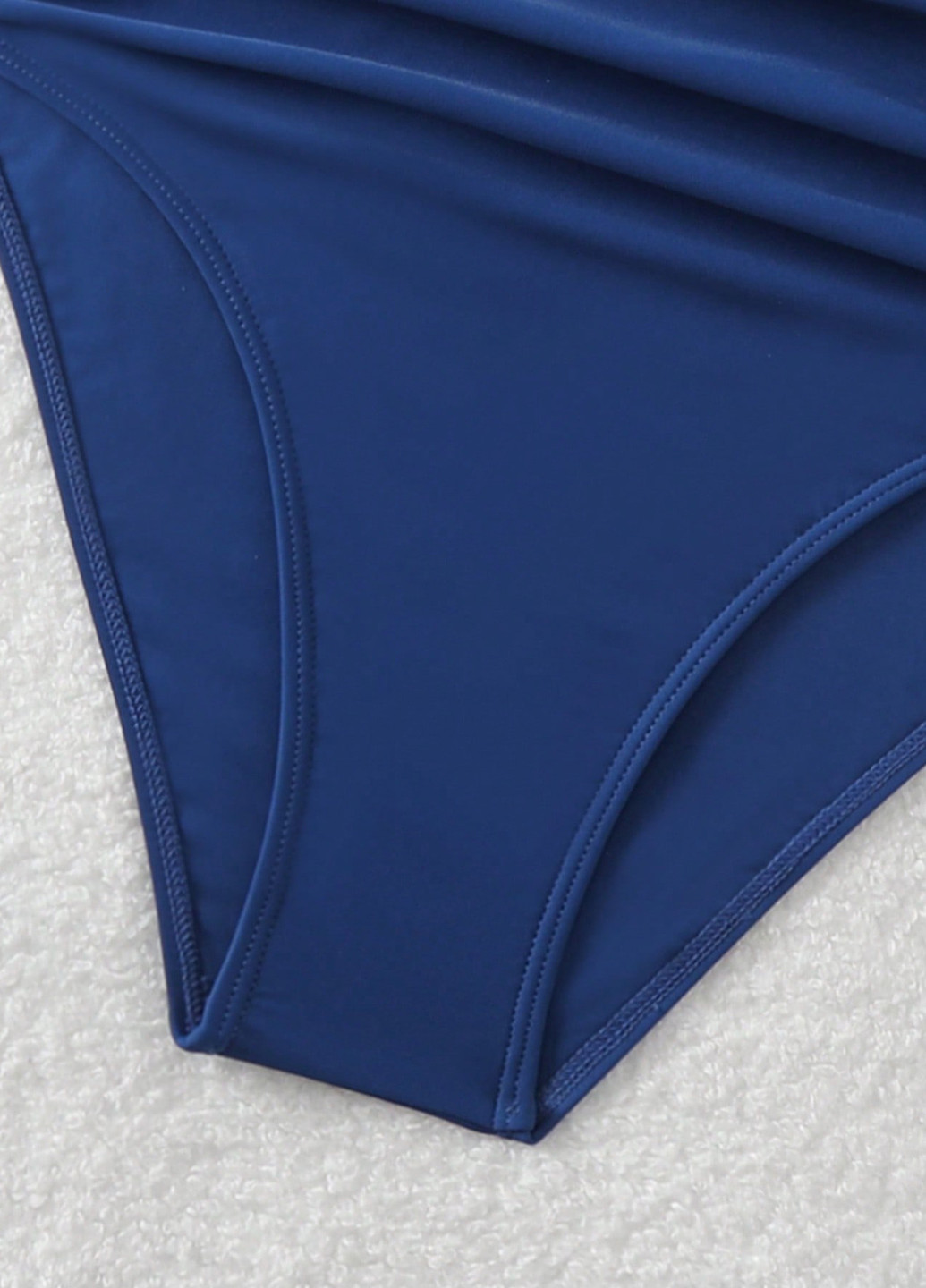 Синій літній купальник суцільний, бандо SHEIN