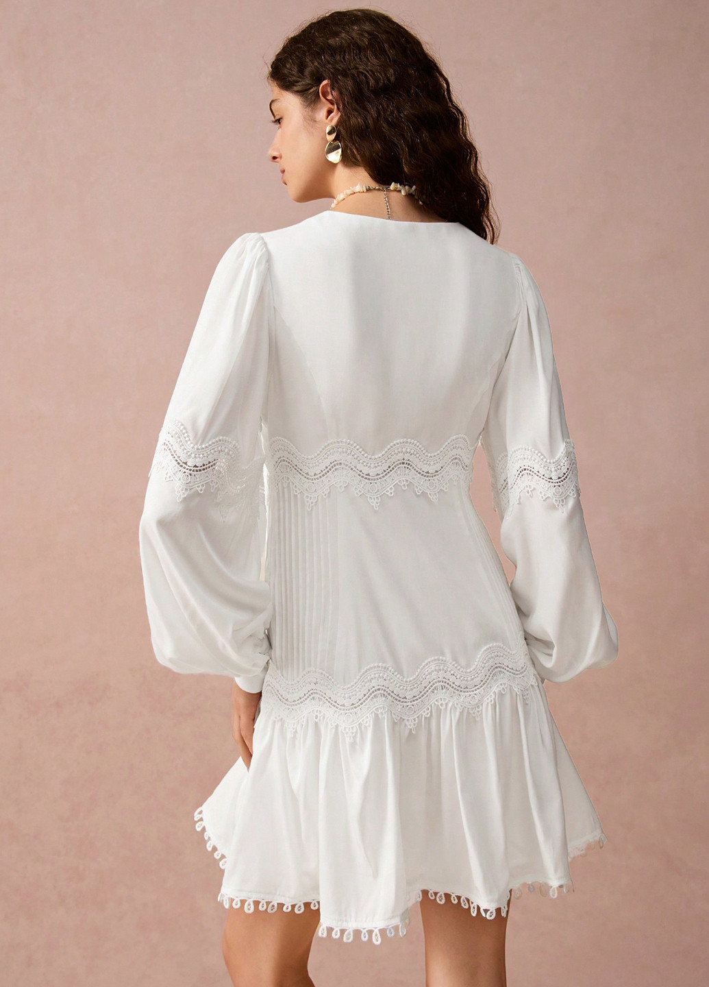 Білий кежуал сукня а-силует SHEIN однотонна