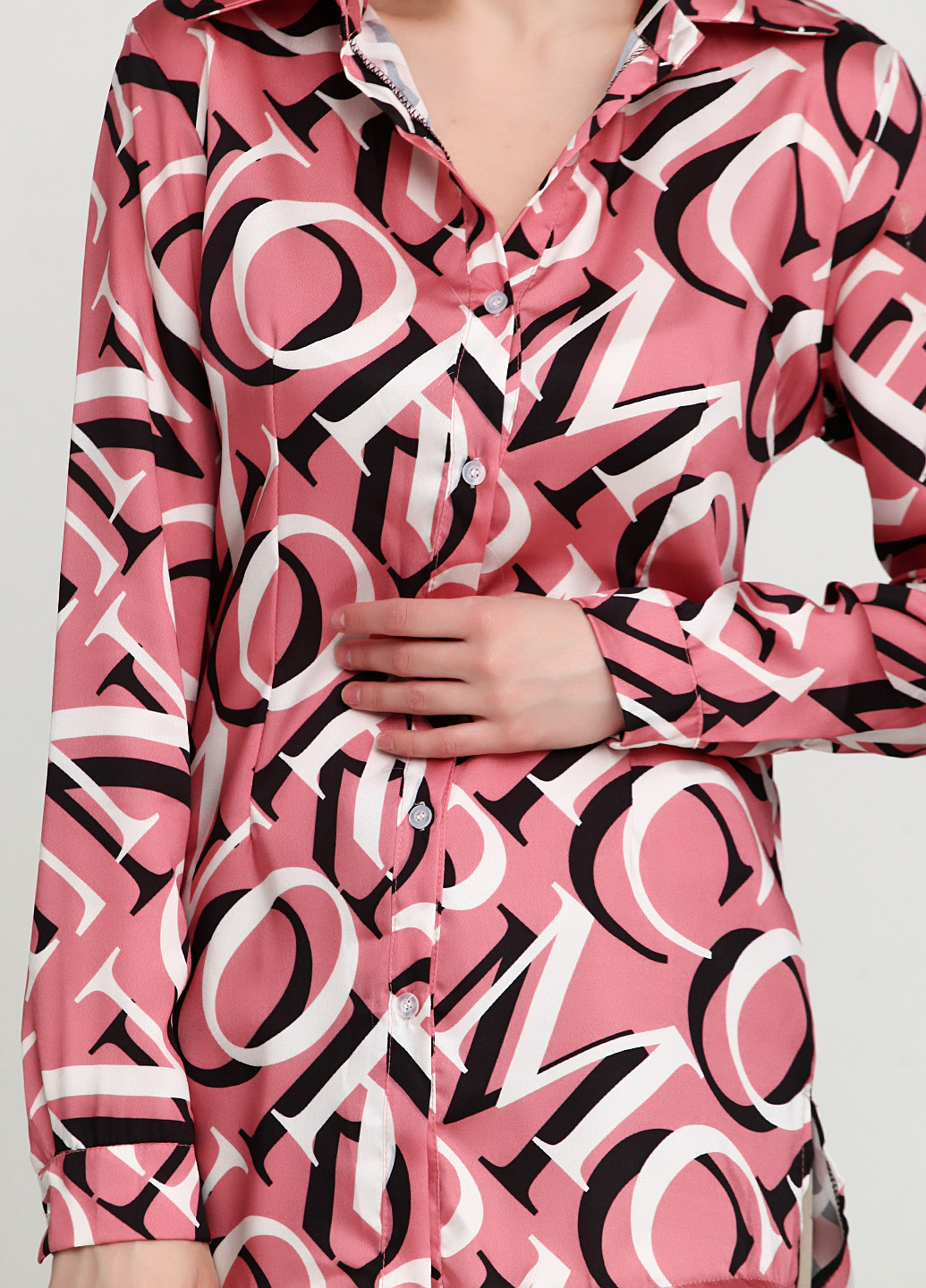 Темно-розовая кэжуал рубашка с абстрактным узором Normcore