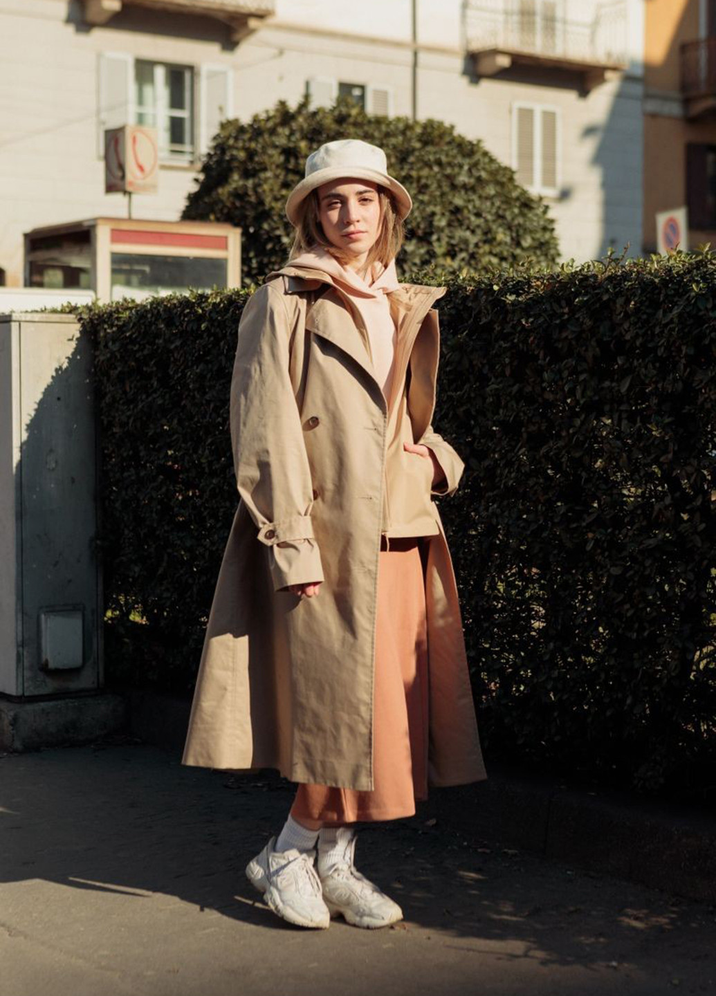 Коричневая кэжуал однотонная юбка Uniqlo а-силуэта (трапеция)