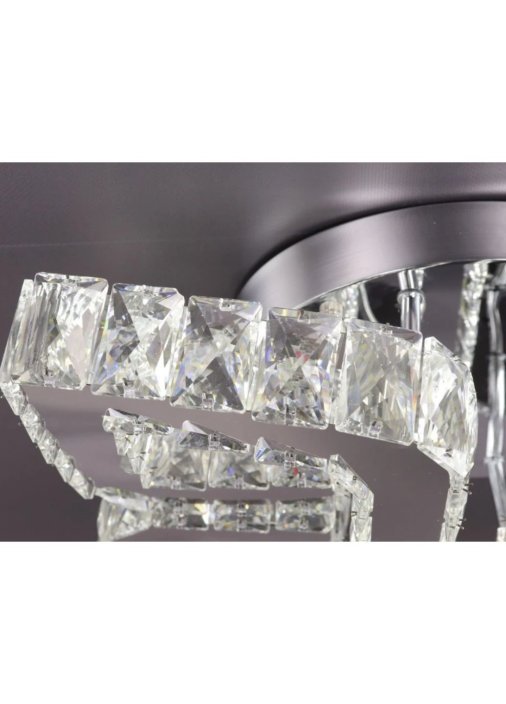 Люстра потолочная хрустальная LED с пультом C1877/400 Хром 17х40х40 см. Sunnysky (253630672)