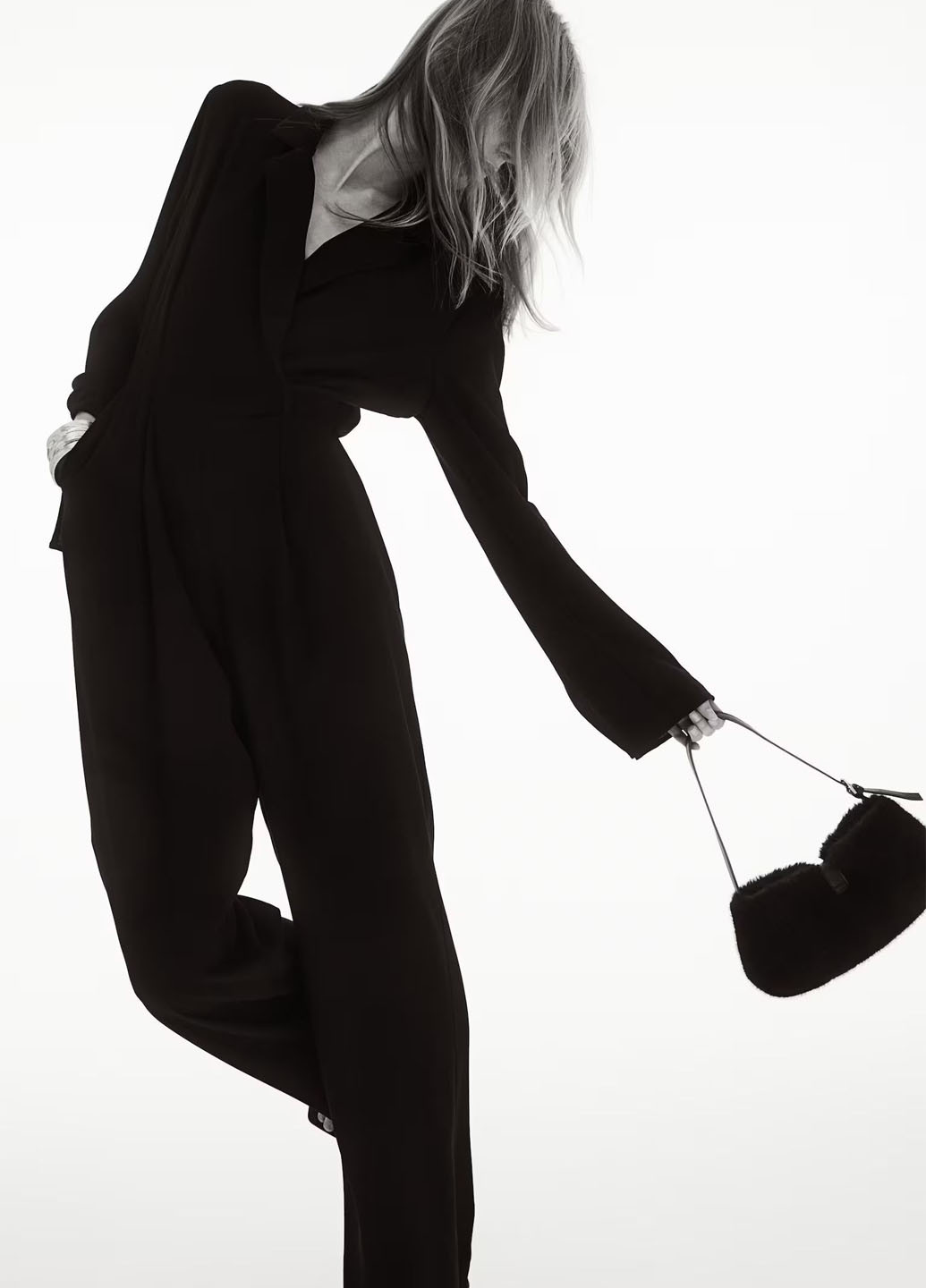 Комбінезон H&M комбінезон-брюки однотонний чорний кежуал поліестер