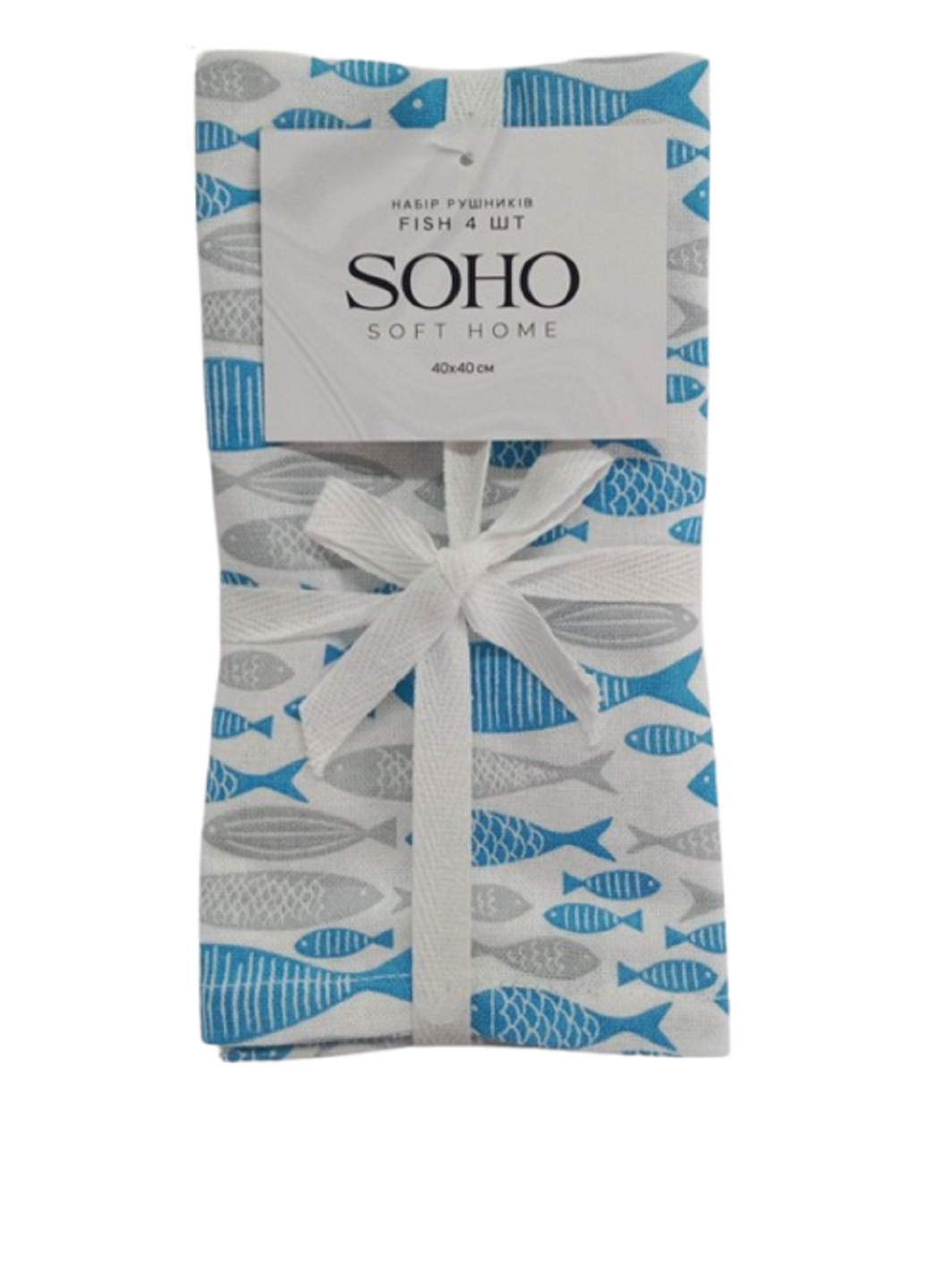 Рушник (4 шт.), 40х40 см Soho малюнок комбінований
