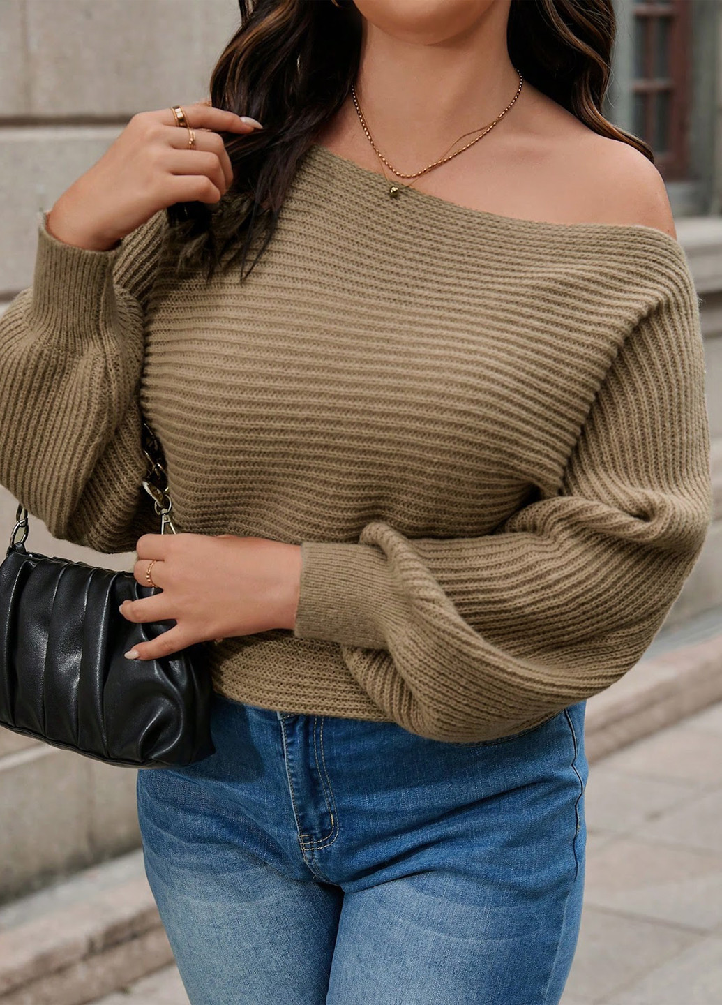 Темно-бежевий демісезонний светр SHEIN