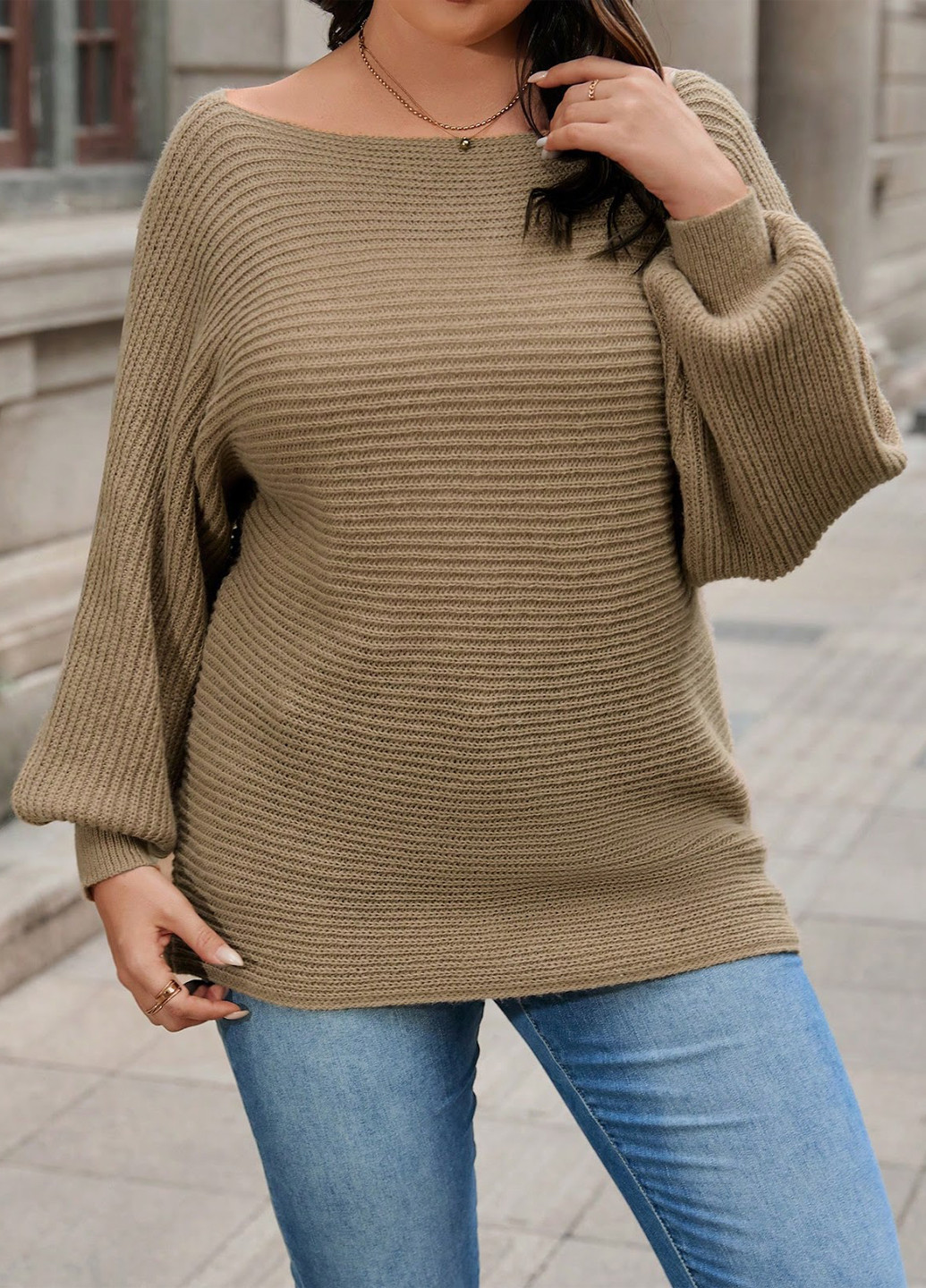 Темно-бежевий демісезонний светр SHEIN