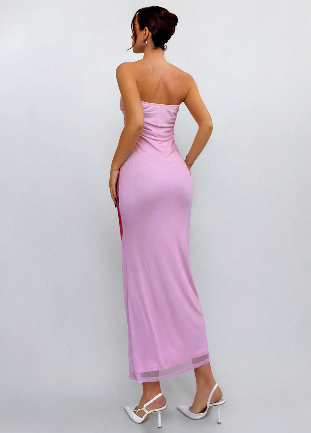 Лілова святковий, коктейльна, вечірня сукня силуетна, з відкритою спиною SHEIN з квітковим принтом