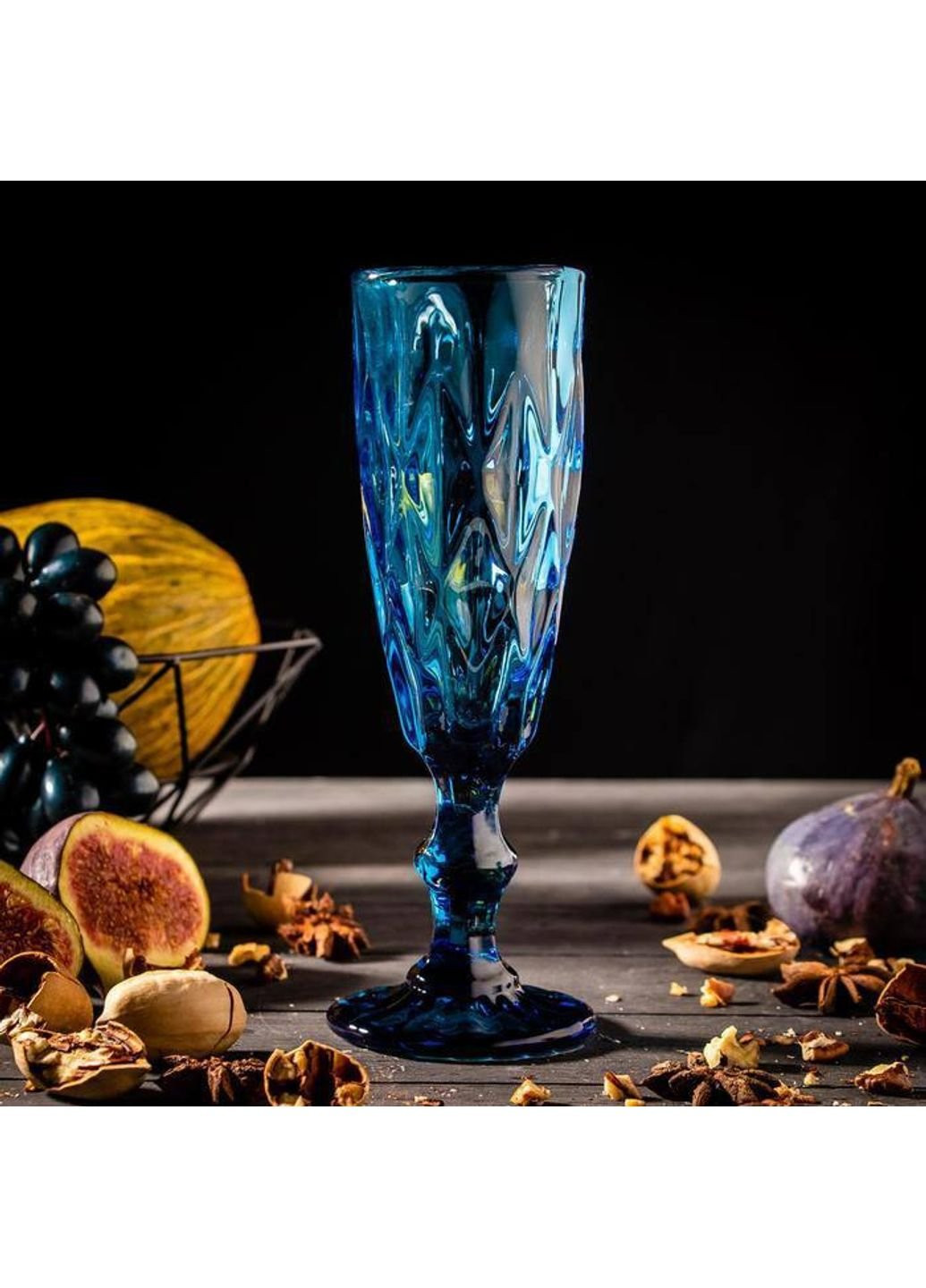 Бокал для шампанського Смарагд 34215-5-2 150 мл синій Olens (253626797)