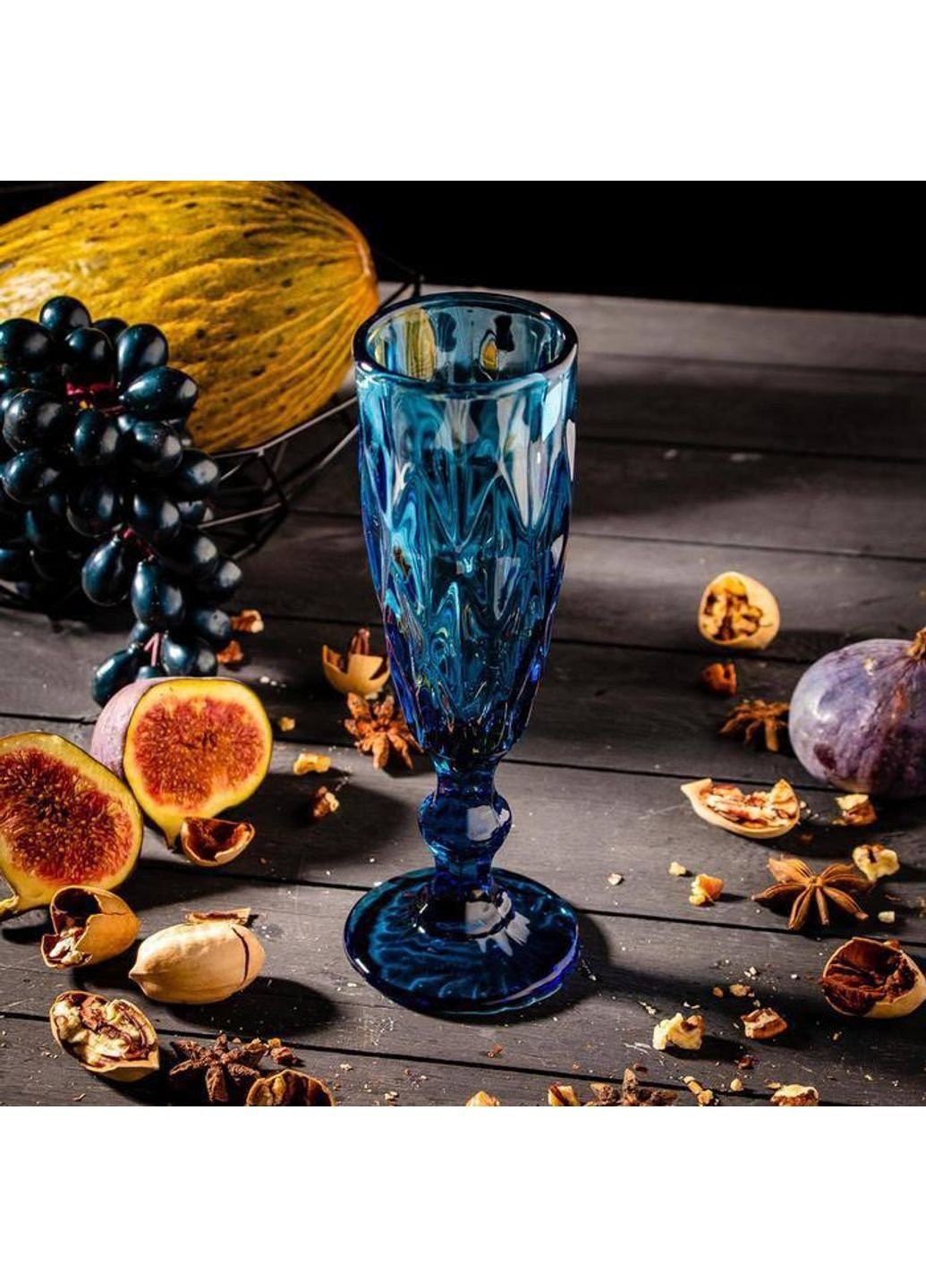 Бокал для шампанського Смарагд 34215-5-2 150 мл синій Olens (253626797)