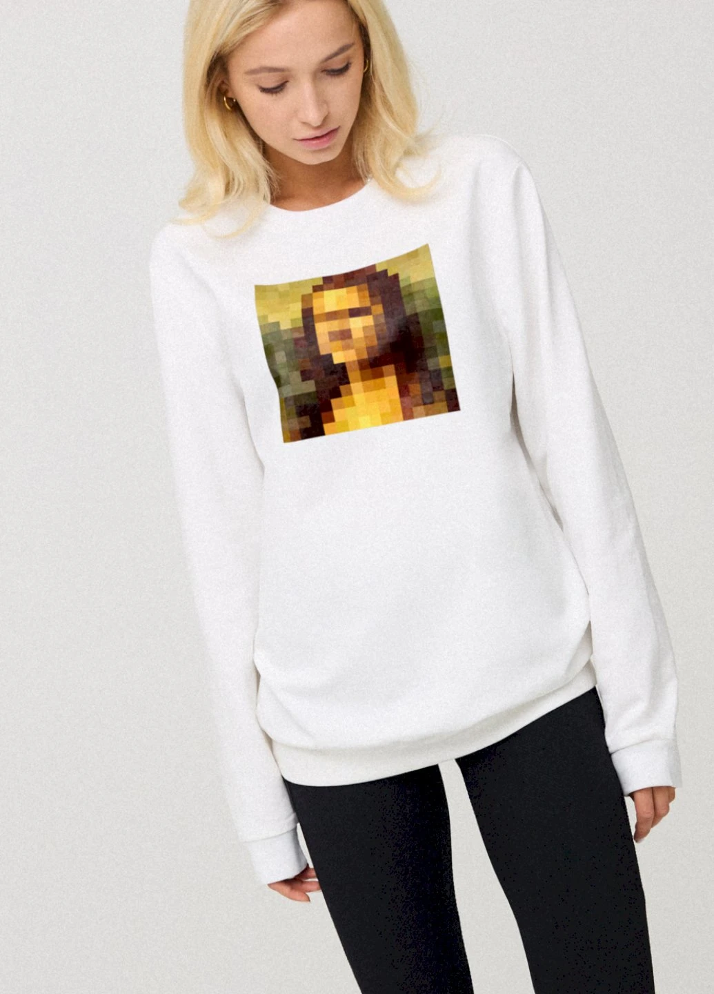 Белый світшот жіночий oversize /no flis/ YAPPI (254658779)