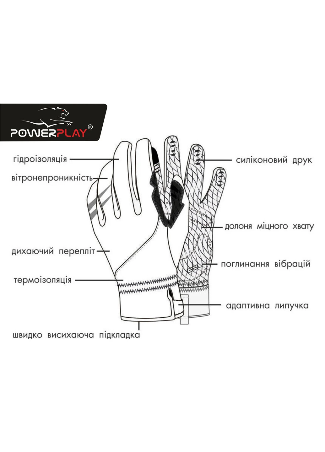 Велоперчатки S PowerPlay (196558101)