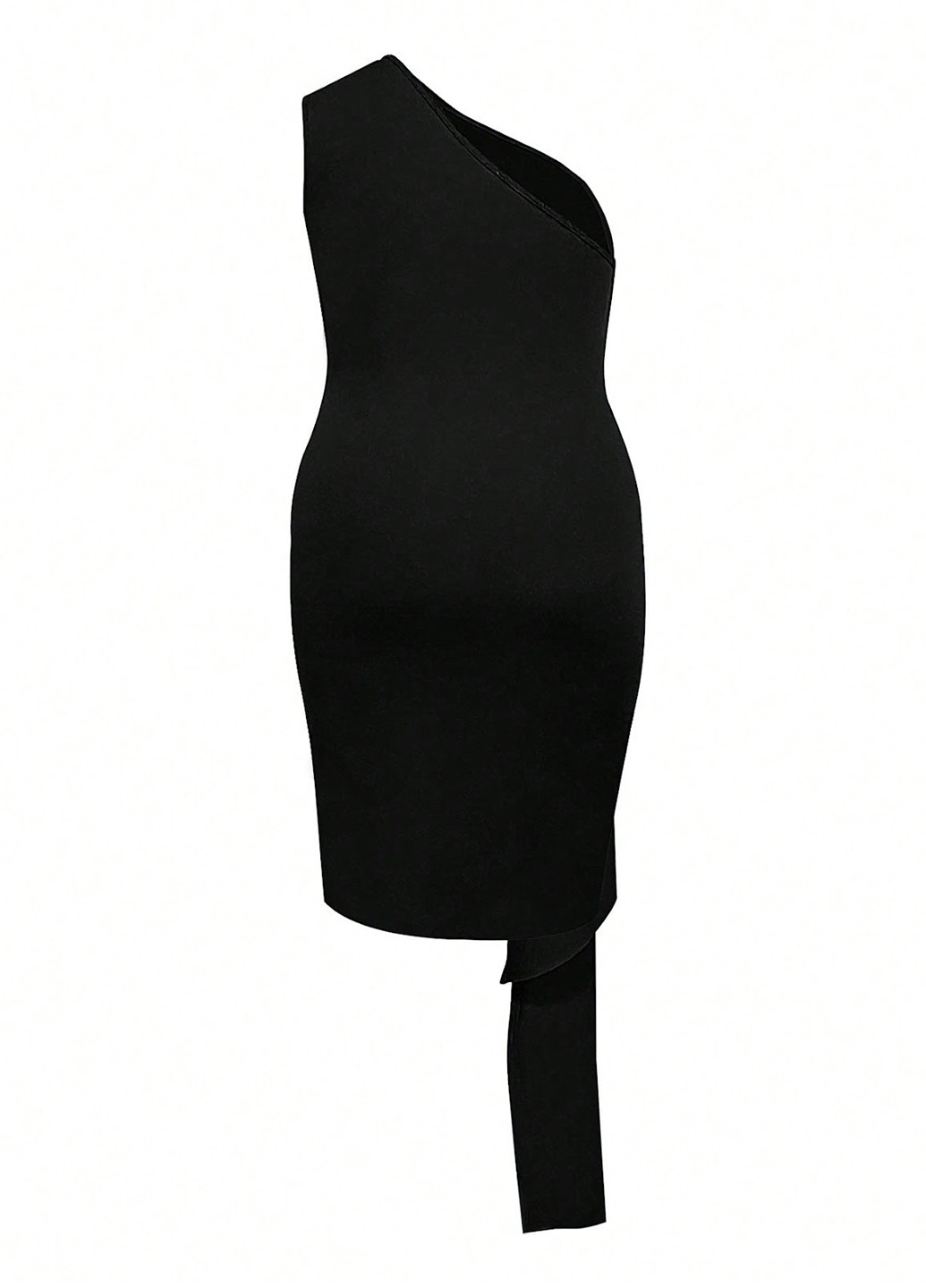 Чорна кежуал сукня на одне плече SHEIN однотонна