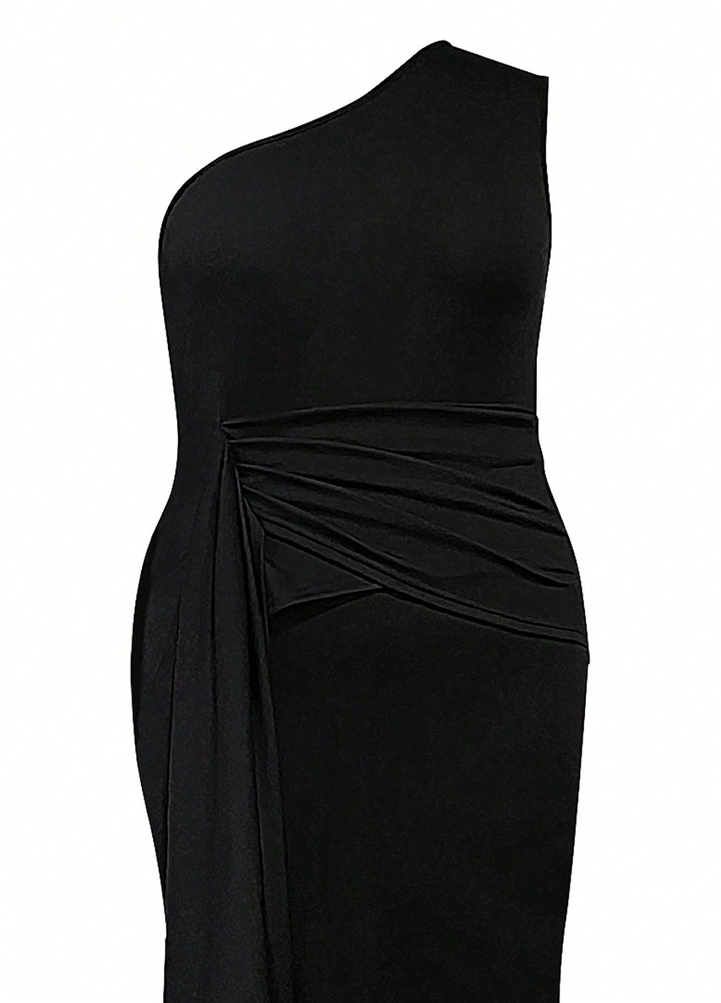 Чорна кежуал сукня на одне плече SHEIN однотонна