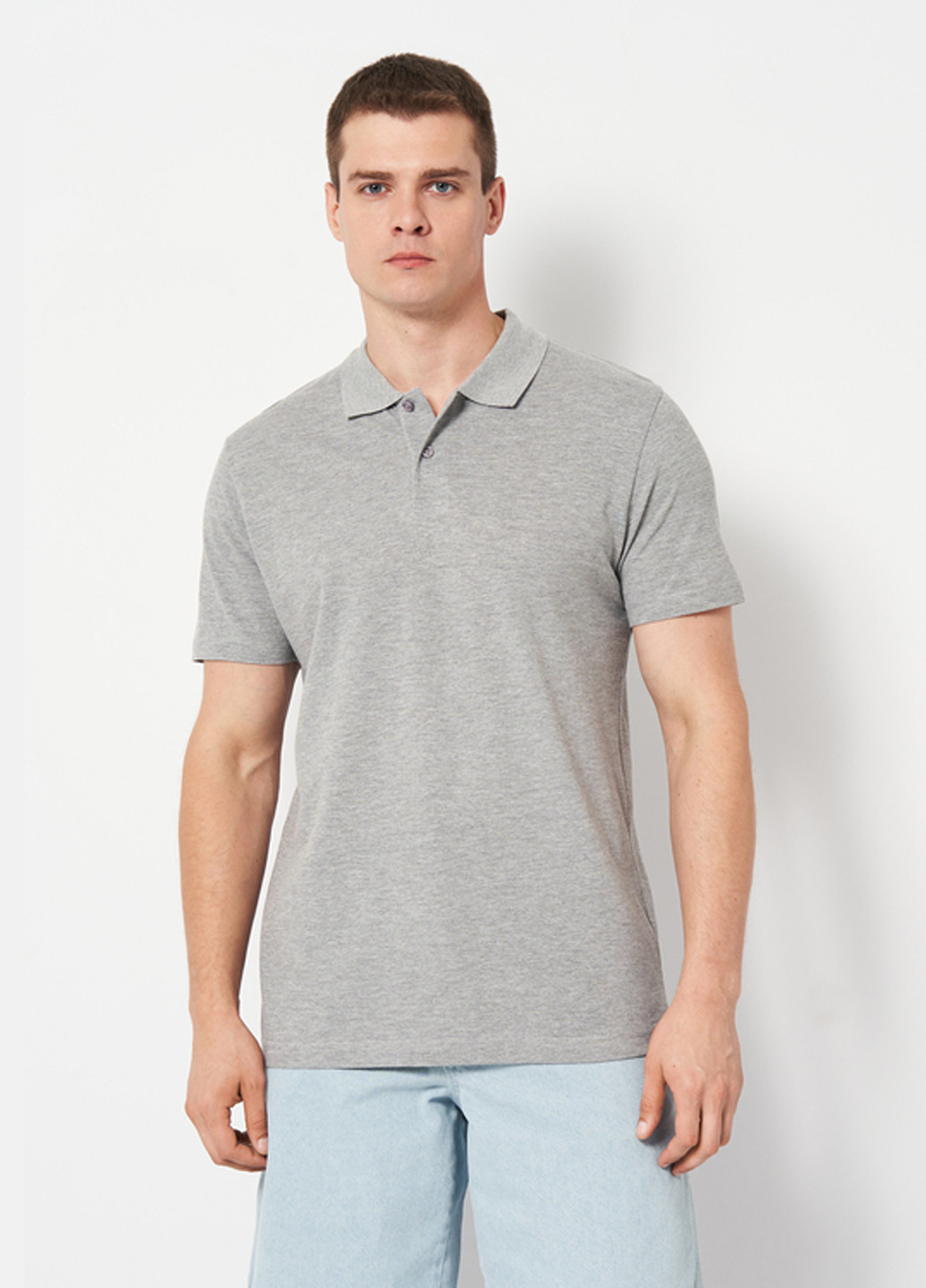 Серая футболка-поло для мужчин Sol's меланжевая