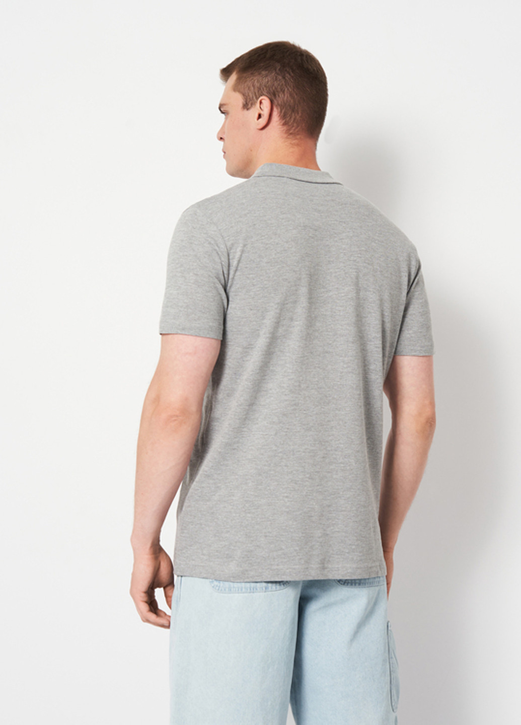 Серая футболка-поло для мужчин Sol's меланжевая