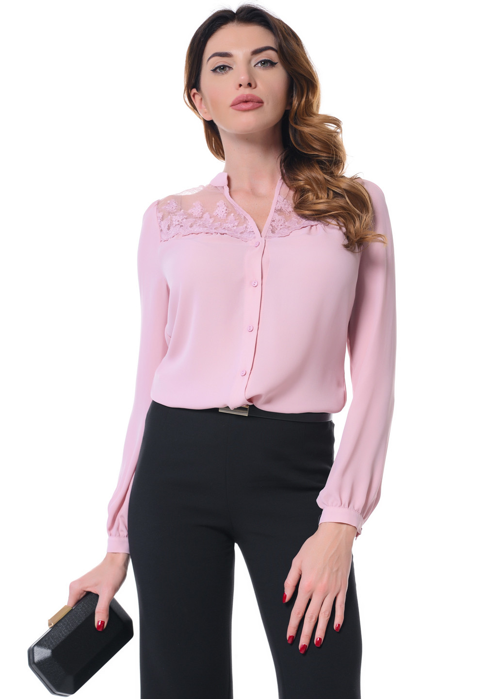 Светло-розовая демисезонная блуза GENEVIE