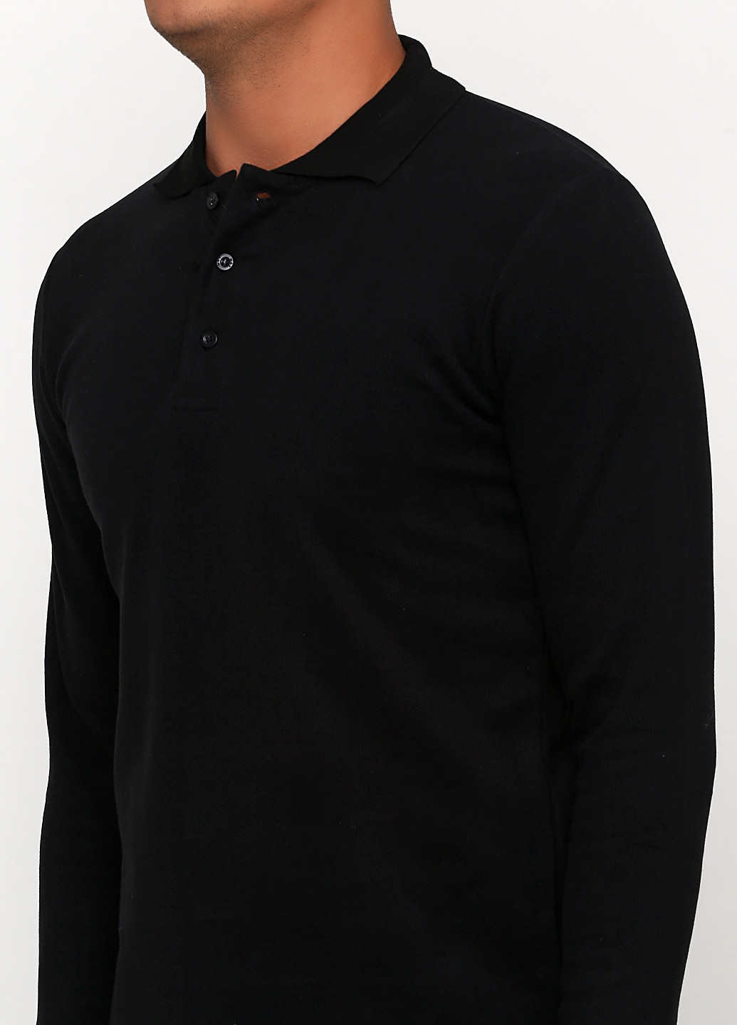Черная футболка-поло для мужчин MSY однотонная