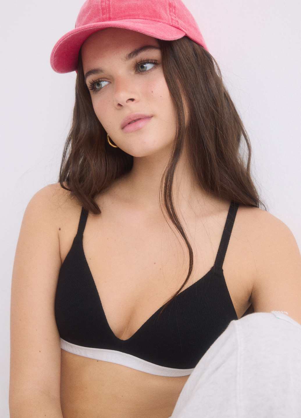 Чёрный бралетт бюстгальтер Hi&Bye без косточек хлопок