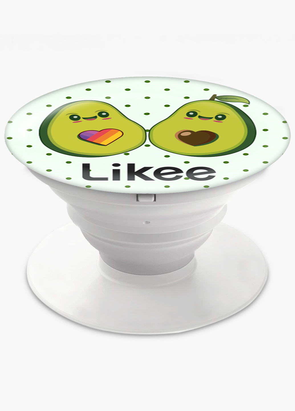 Попсокет (Popsockets) тримач для смартфону Лайк (Likee Avocado) (8754-1031) Чорний MobiPrint (216716502)