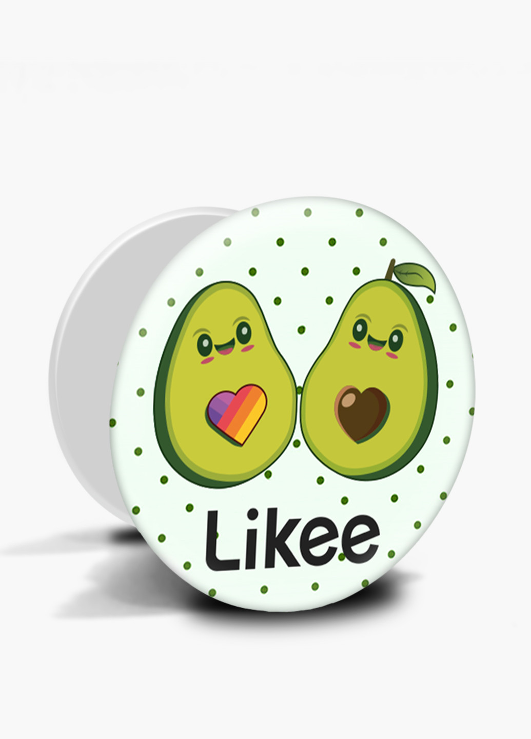 Попсокет (Popsockets) тримач для смартфону Лайк (Likee Avocado) (8754-1031) Чорний MobiPrint (216716502)