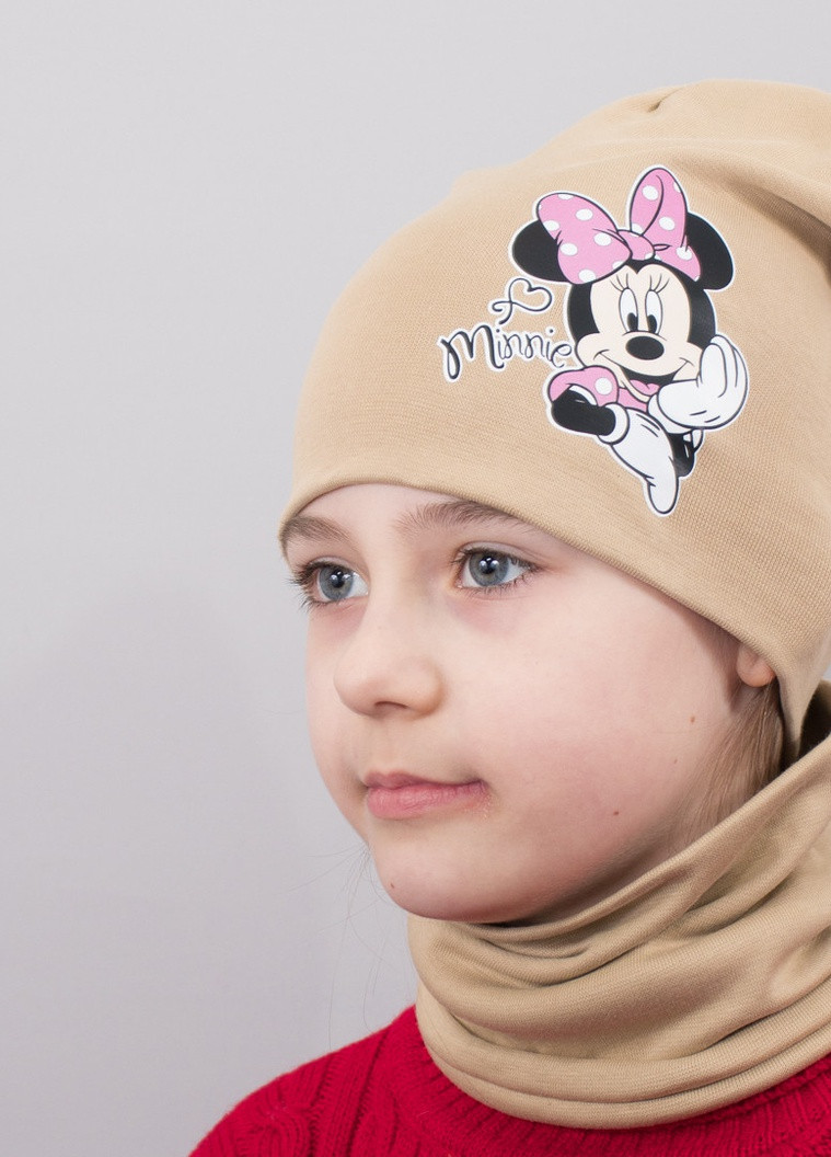 Дитяча шапка з хомутом КАНТА "Minnie" розмір 48-52 беж (OC-845) Канта (220180401)