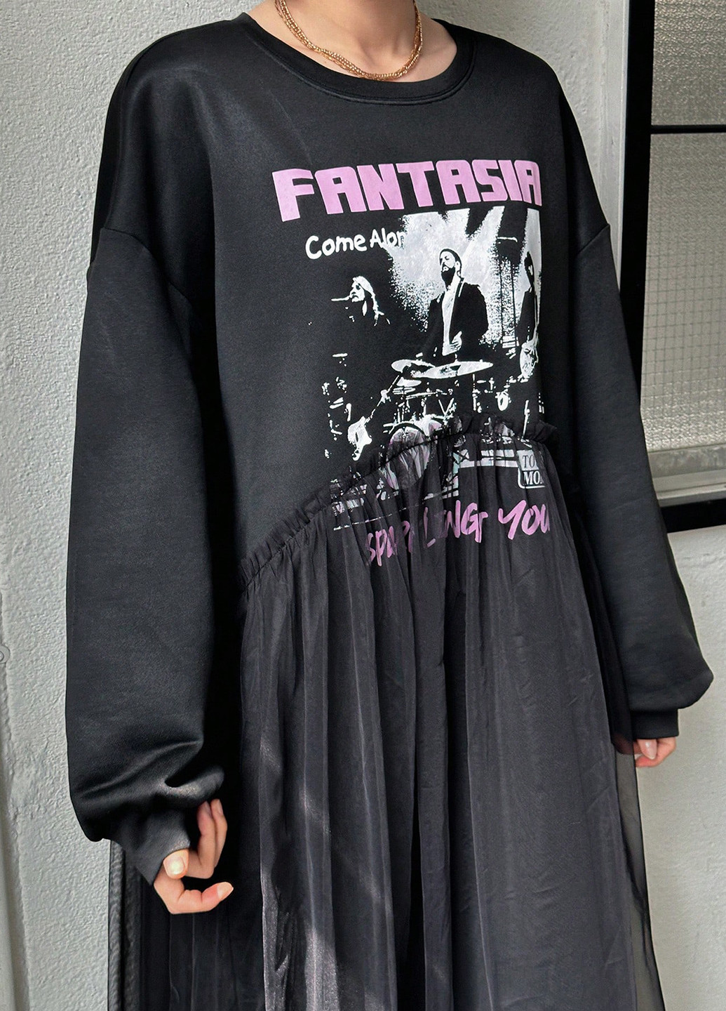 Чорна кежуал сукня сукня-світшот SHEIN з малюнком