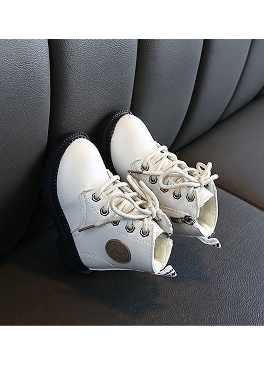 Белые кэжуал зимние утепленные ботинки No Brand