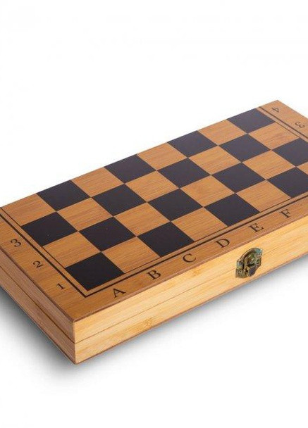Набір 3 в 1 шахи, шашки, нарди з бамбука з дошкою 34 х 34 см No Brand (253742763)