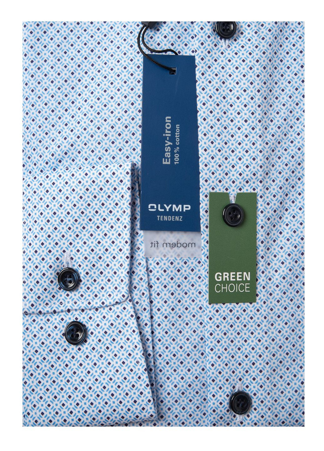 Голубой рубашка с абстрактным узором Olymp