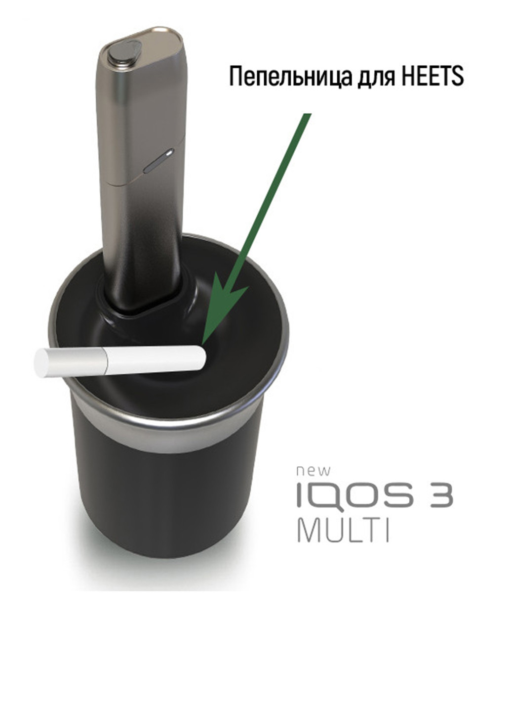 Пепельница + Зарядное устройство для (АЗУ) 2 в 1/Док-станция органайзер для IQOS Мульти PREMIUM, Smokefree iqos 3.0 multi (181862789)