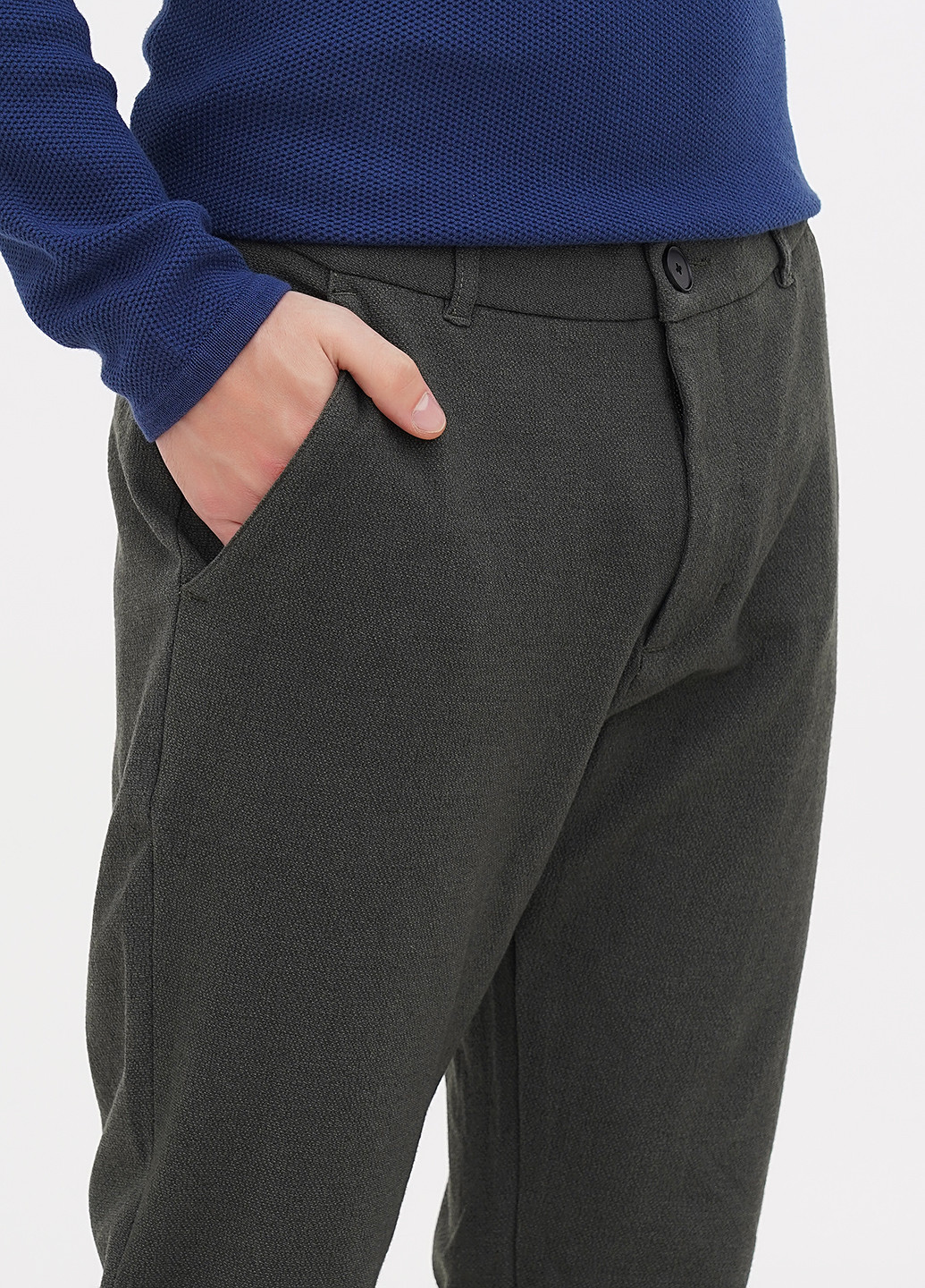 Серо-зеленые кэжуал демисезонные прямые брюки Minimum