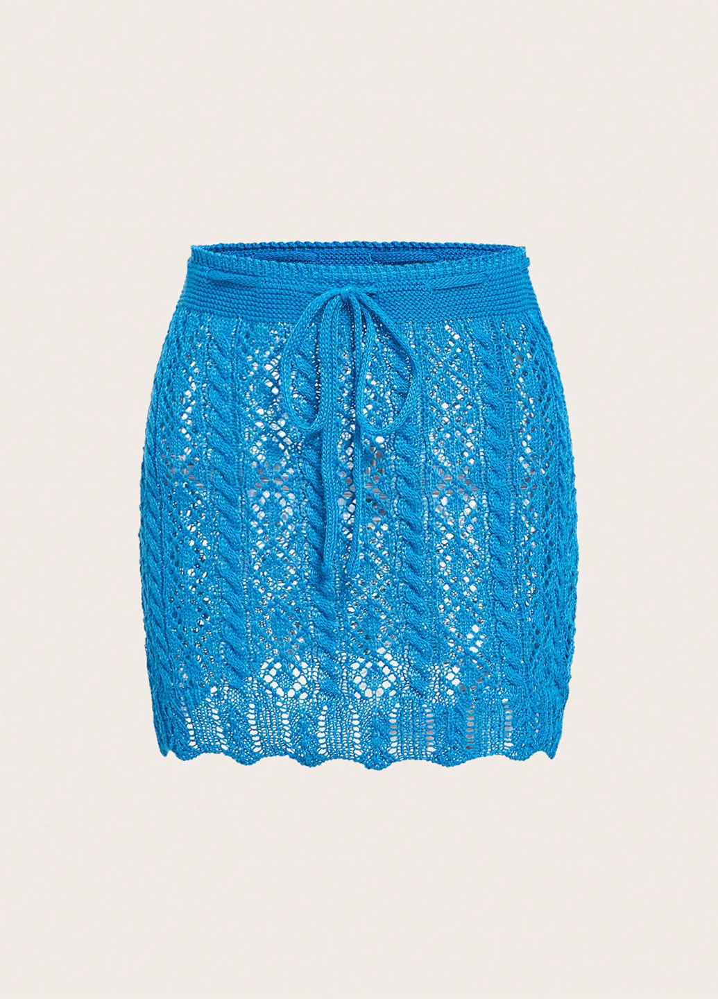 Голубая пляжный, кэжуал однотонная юбка SHEIN