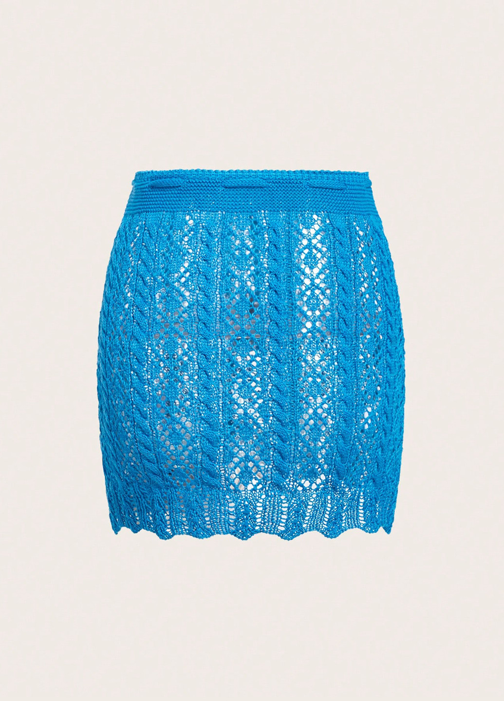 Голубая пляжный, кэжуал однотонная юбка SHEIN