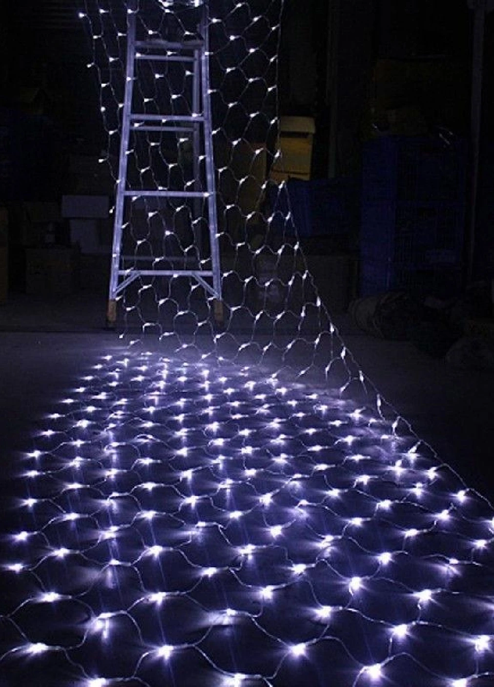 Новогодняя праздничная гирлянда сетка 120 Led прозрачный провод 1,5х1,2 м (473548-Prob) Белая Unbranded (255243141)
