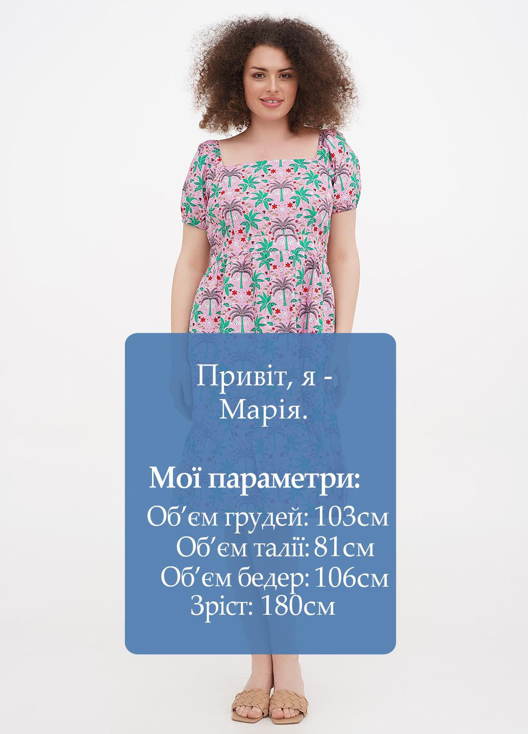 Рожева кежуал сукня кльош Boden з квітковим принтом