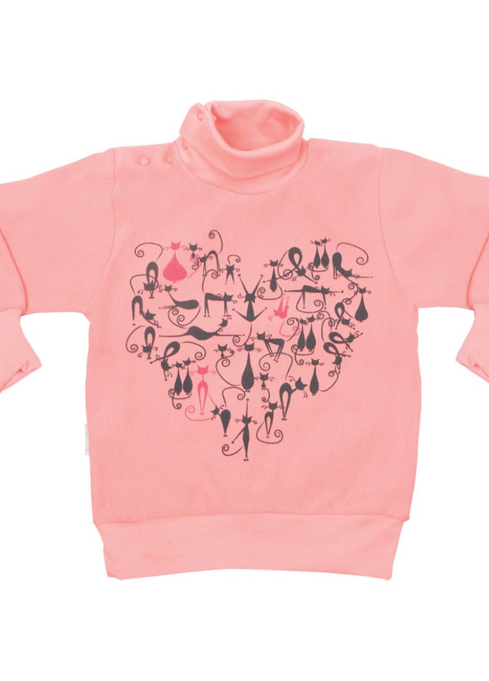 Персиковый демисезонный детский свитер для девочки sv-06-18 *кошечки* Габби