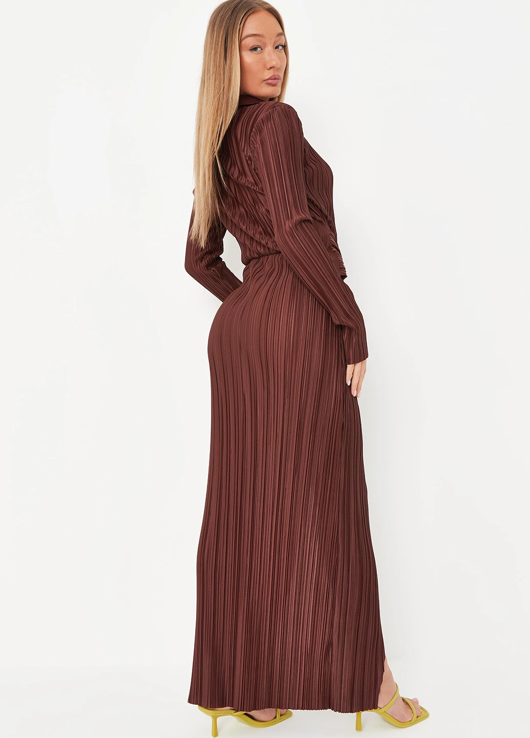 Коричнева вечірня сукня Missguided однотонна
