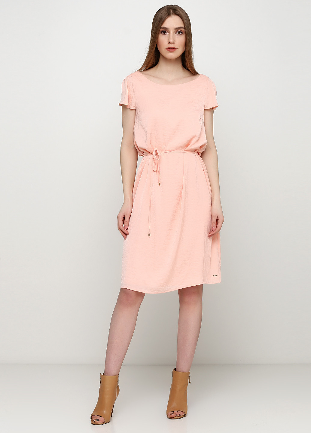 Светло-розовое кэжуал платье Tom Tailor однотонное
