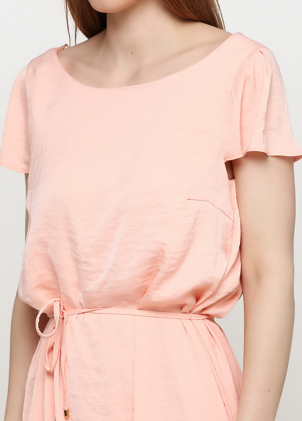 Светло-розовое кэжуал платье Tom Tailor однотонное